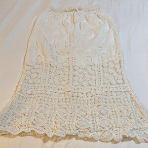 Bohemian Crocheted White Lace Skirt